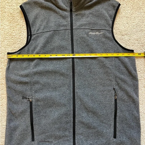 Eddie Bauer Fleece Vest Men’s Tall Large Gray Full Zip - Picture 7 of 9